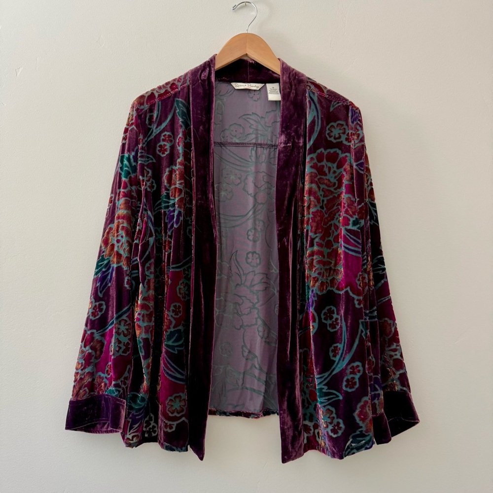 SOLD French Laundry sheer velvet floral kimono